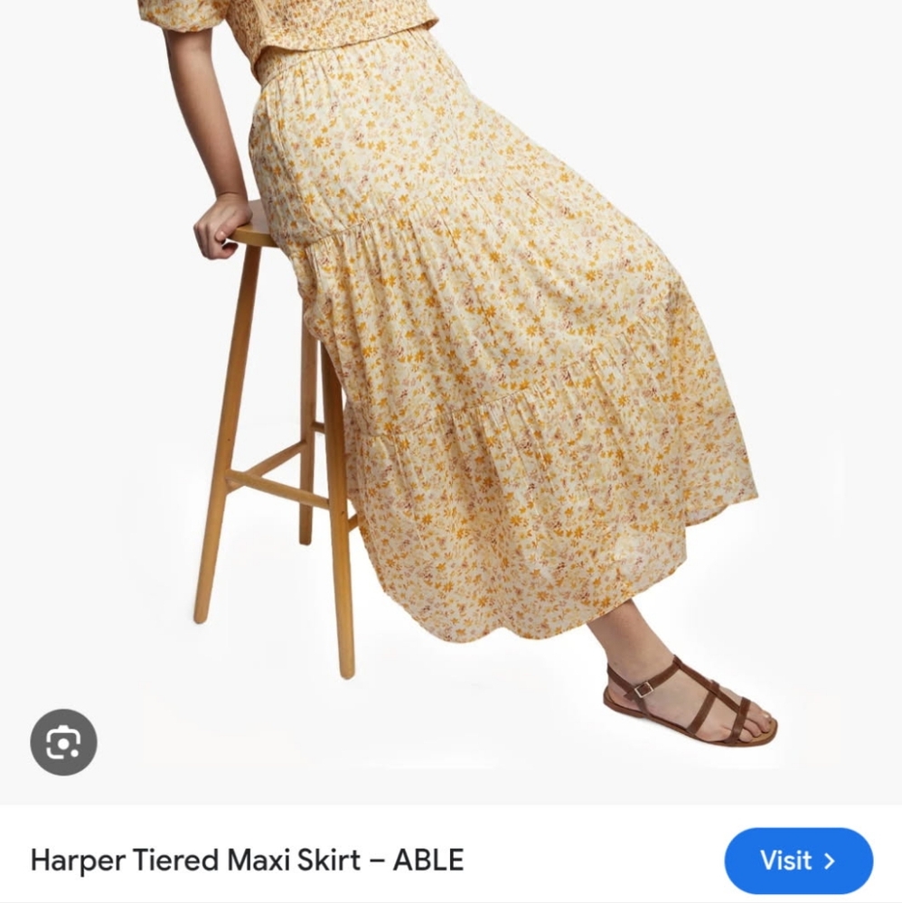 NWT Able Brand Tiered Floral Maxi Skirt